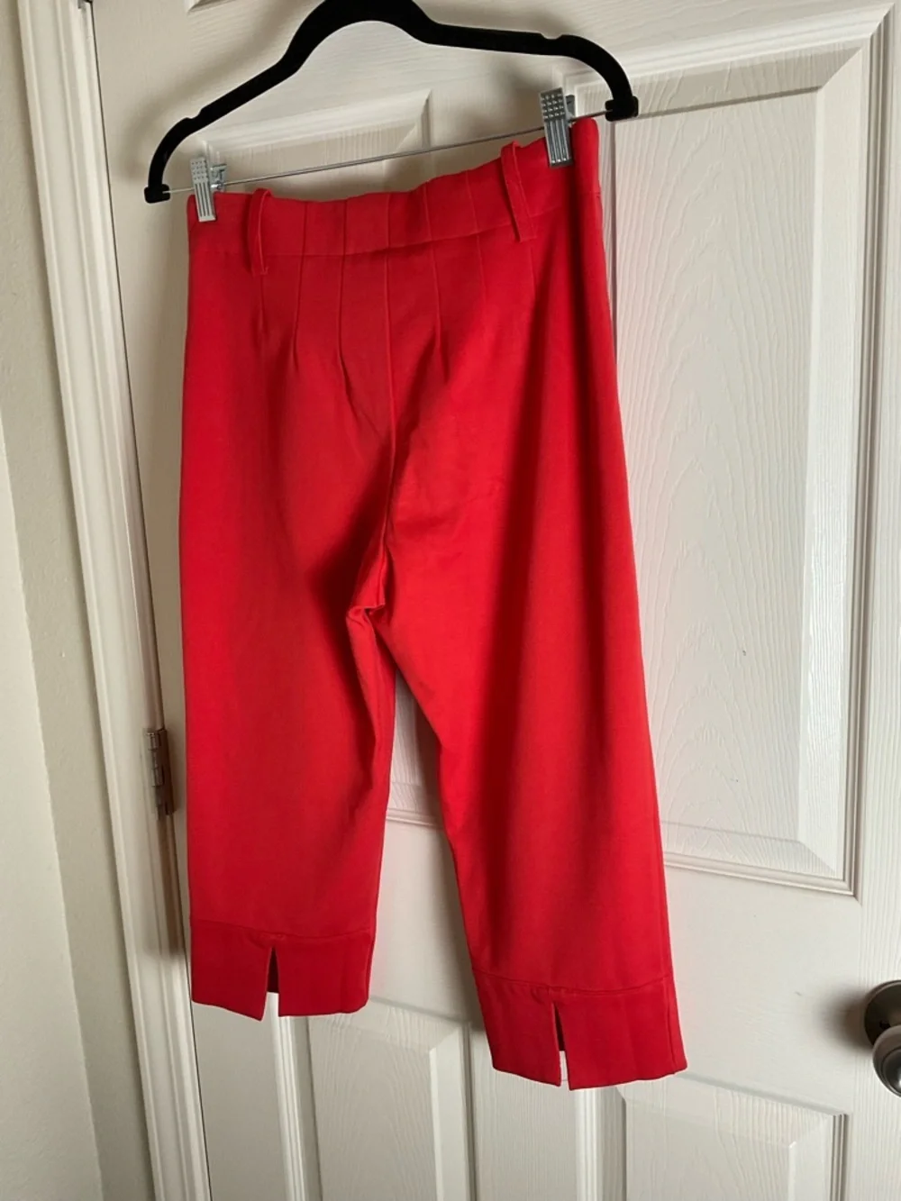 Free People Bette Super Slim Capris Red Split Hem Pants Size 8 Tailored
